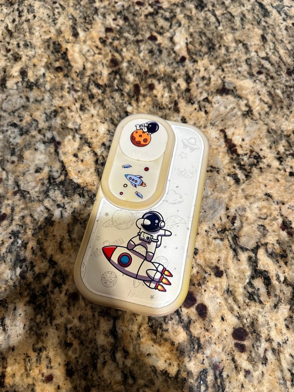 Kawaii Astronaut Phone Case – White & Beige